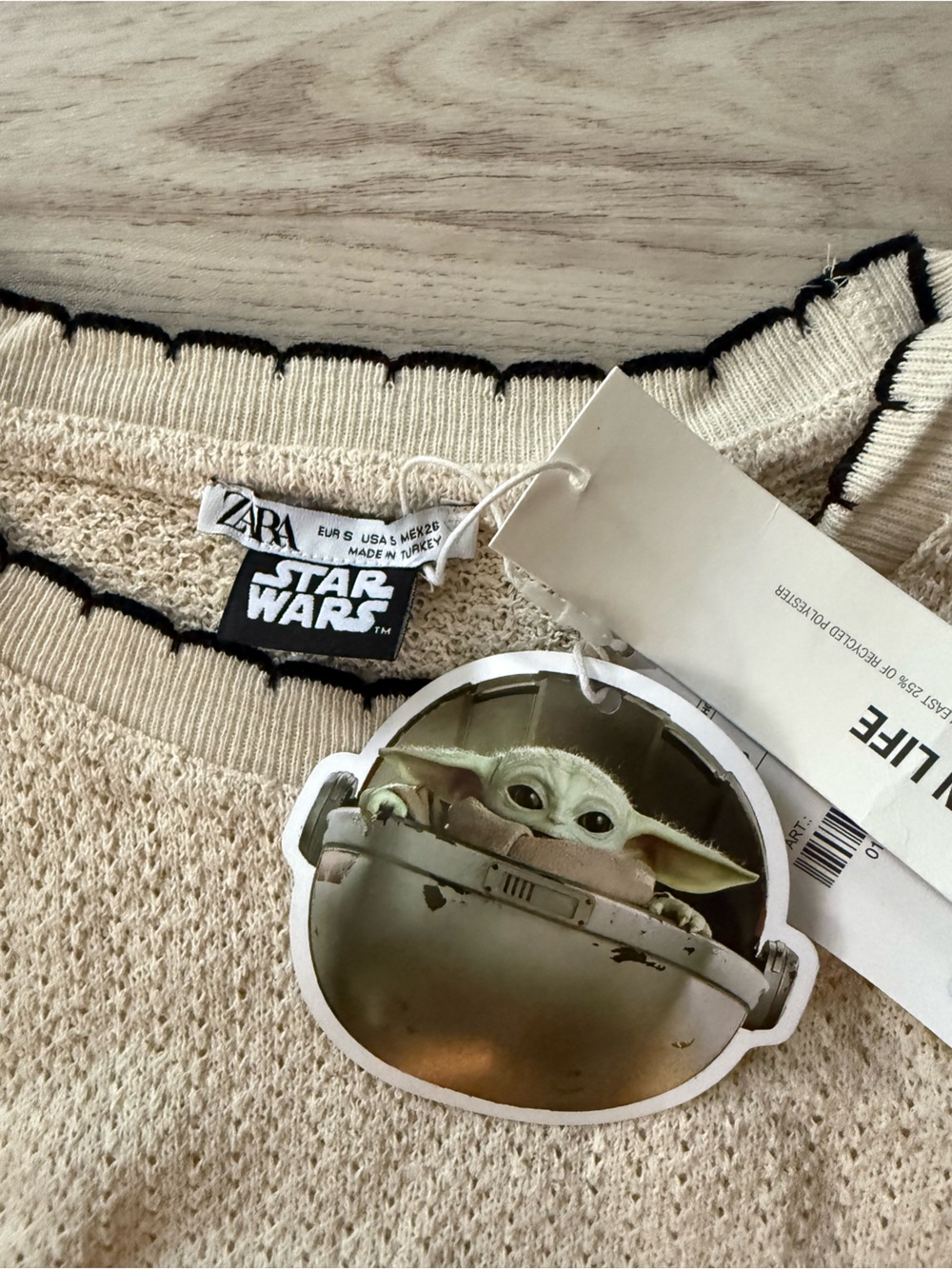 NWT Star Wars Zara Baby Yoda Grogu Crocheted Set Up - Tank Top Blouse and Shorts - Picture 3 of 4